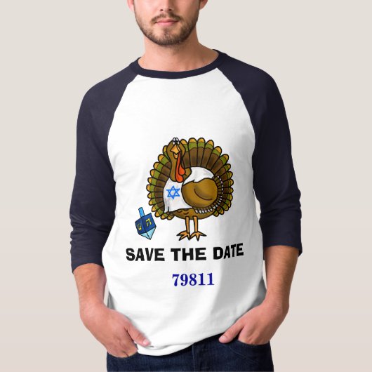 Sparen de Datum 79811 Thanksgivukkah T-Shirt (Voorkant)