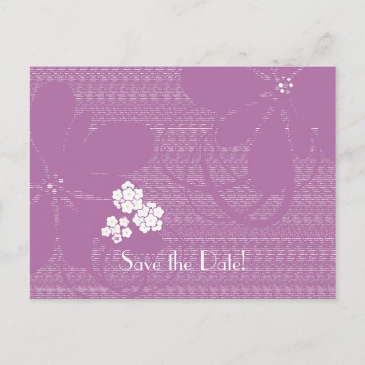 Sparen de Datum 80e Paarse Floral van de Partij va Aankondigingskaart (Voorkant)
