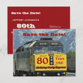 Sparen de Datum 80th Birthday Partij Aankondigingskaart
