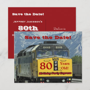 Sparen de Datum 80th Birthday Partij Aankondigingskaart
