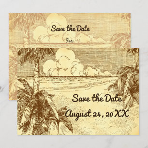 Sparen de Datum Aangepaste  Beach Etching Aankondiging