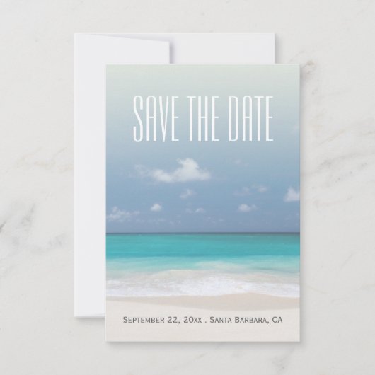 Sparen de Datum Aangepaste Beach Weddenschap Save The Date (Voorkant)