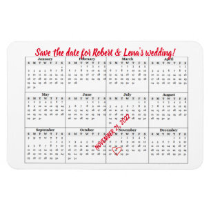 Sparen de Datum Aangepaste Jaarlijkse Kalender 202 Magneet