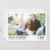 Sparen de Datum Aangewezen Fotokaart van het Lijst Save The Date (Voorkant)