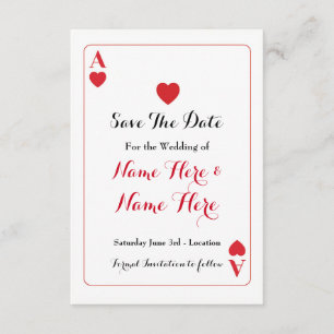 Sparen de Datum Ace van het Hart Rode Wedding nodi Save The Date