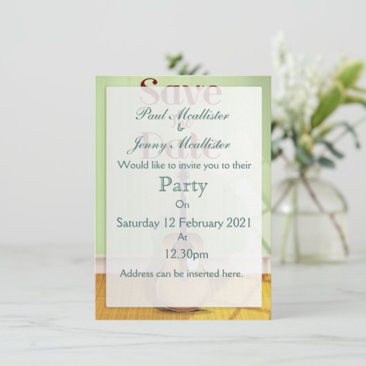 Sparen de Datum  Akoestische Guitar Kaart (Staand voorkant)