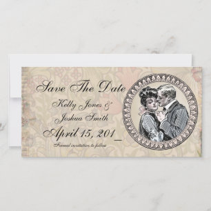 Sparen de Datum Antiek Floral Couple Save The Date