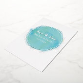 Sparen de Datum Aqua Blauwgroen Waterverf met Zilv Folie Uitnodiging (Gedraaid)