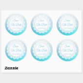 Sparen de Datum Aqua Blue Wedding Sticker (Vel)