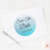 Sparen de Datum Aqua Blue Wedding Sticker (Envelop)