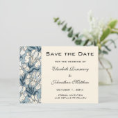  sparen de Datum, Art Nouveau Iris Flowers Save The Date (Staand voorkant)