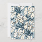  sparen de Datum, Art Nouveau Iris Flowers Save The Date (Achterkant)