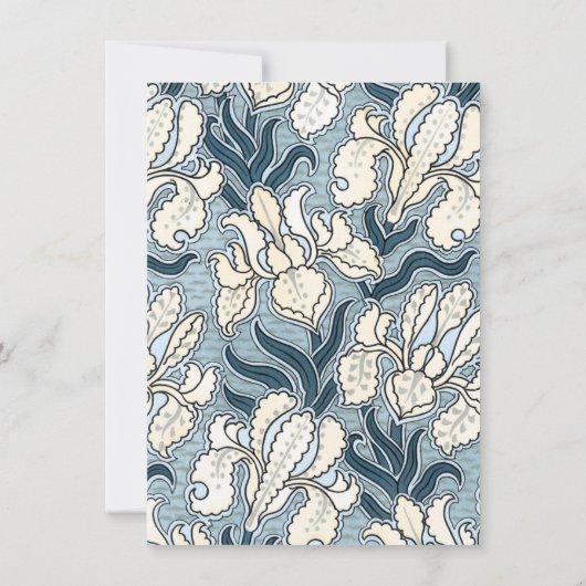 sparen de Datum, Art Nouveau Iris Flowers Save The Date (Achterkant)