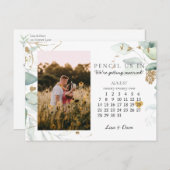 Sparen de Datum Augustus 2022 Botanisch Elegant Go Briefkaart (Voorkant / Achterkant)