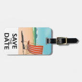 Sparen de Datum  Beach Deckstoel Bagagelabel (Voorkant horizontaal)