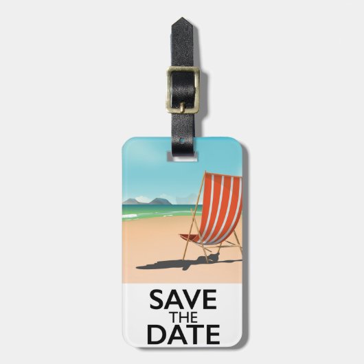 Sparen de Datum  Beach Deckstoel Bagagelabel (Voorkant verticaal)