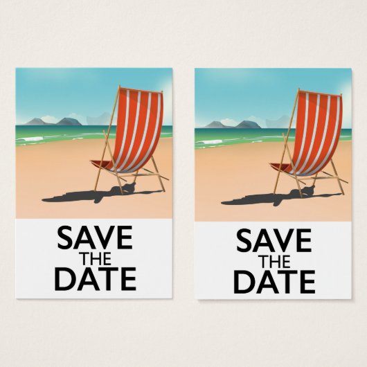 Sparen de Datum  Beach Deckstoel Visitekaartje (Voorkant /achterkant)