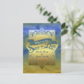 Sparen de Datum Beach Elegant Verloving Briefkaart (Staand voorkant)