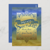 Sparen de Datum Beach Elegant Verloving Briefkaart (Voorkant / Achterkant)