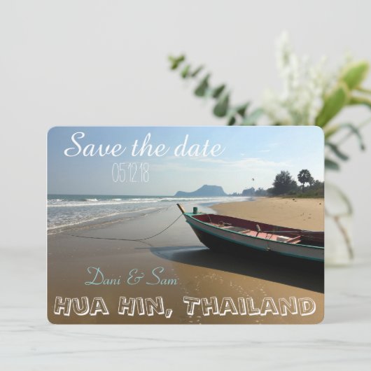 Sparen de Datum Beach Weddenschap Save The Date (Staand voorkant)