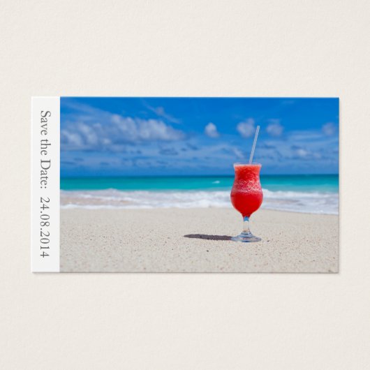 Sparen de Datum Beach Weddenschap - Visitekaartje (Voorkant)