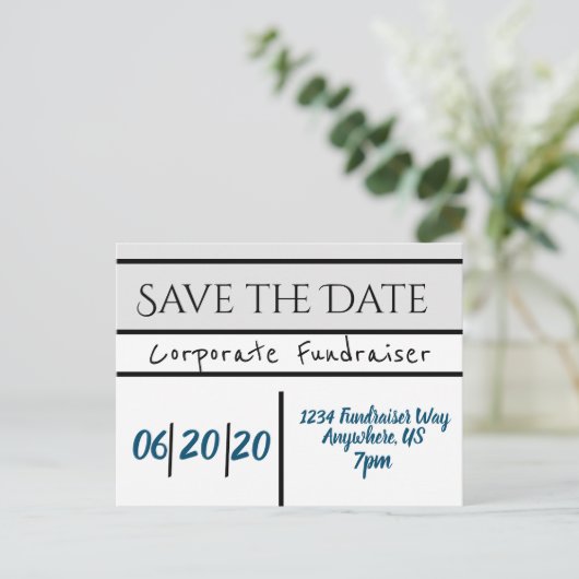 Sparen de Datum Bedrijf/Bedrijf Briefkaart (Staand voorkant)