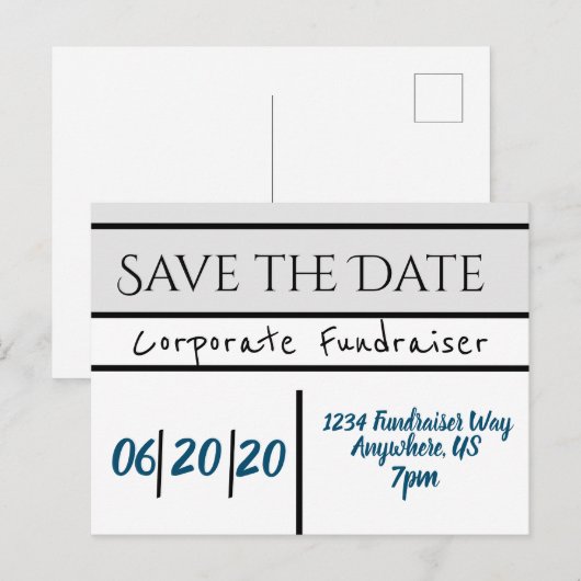 Sparen de Datum Bedrijf/Bedrijf Briefkaart (Voorkant / Achterkant)