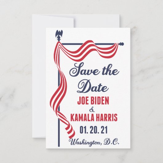 Sparen de Datum Biden Harris Inauguration Aankondiging (Voorkant)