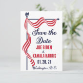 Sparen de Datum Biden Harris Inauguration Aankondiging (Staand voorkant)