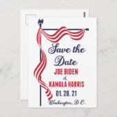 Sparen de Datum Biden Harris Inauguration Briefkaart (Voorkant / Achterkant)