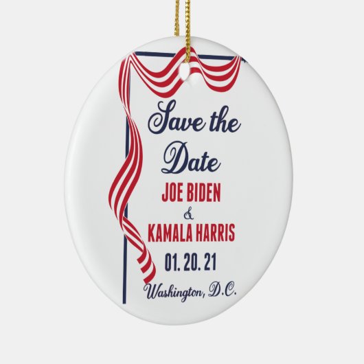 Sparen de Datum Biden Harris Inauguration Keramisch Ornament (Rechts)