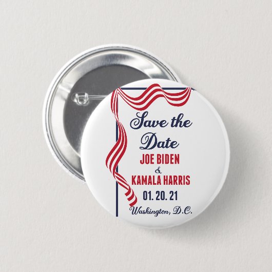 Sparen de Datum Biden Harris Inauguration Ronde Button 5,7 Cm (Voorkant /achterkant)