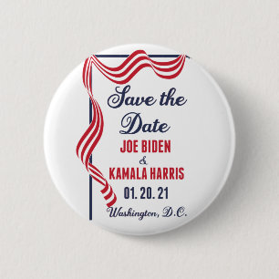 Sparen de Datum Biden Harris Inauguration Ronde Button 5,7 Cm