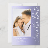 Sparen de Datum Blauw Stijlvol Manuscript Modern W (Voorkant)