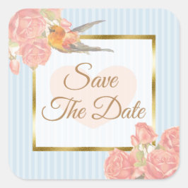 Sparen de Datum Blauwe  Bird Wedding Sticker
