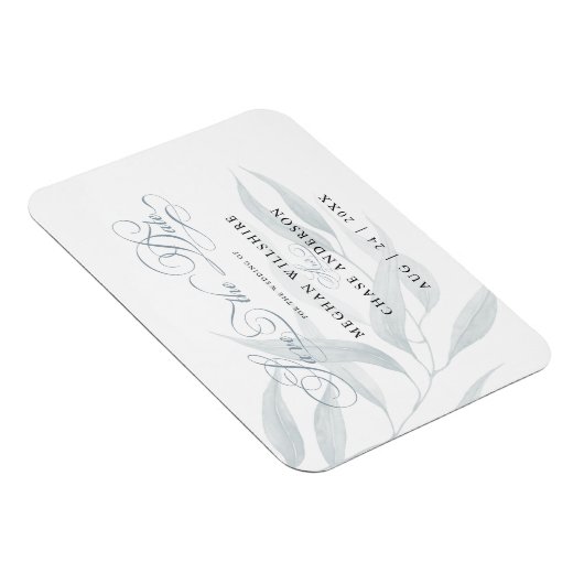 Sparen de Datum Blauwe Eucalyptus Witte Blauwe Magneet (Rechterzijde)