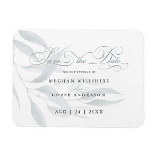 Sparen de Datum Blauwe Eucalyptus Witte Blauwe Magneet