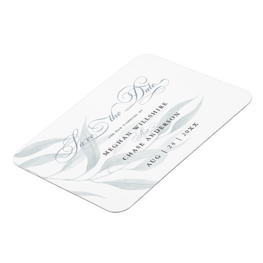 Sparen de Datum Blauwe Eucalyptus Witte Blauwe Magneet (Linkerzijde)