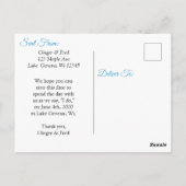 Sparen de Datum Blauwe Hibiscus Tropical die wordt Briefkaart (Achterkant)