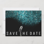Sparen de Datum Blauwe Oceaan Silver Microphone Save The Date (Voorkant)