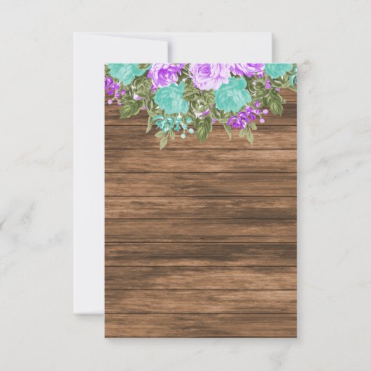 Sparen de Datum Blauwgroen Hout en de Buigzame Bl Save The Date (Achterkant)