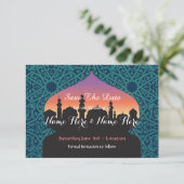 Sparen de Datum Blauwgroen Uitnodiging van het Ara (Staand voorkant)