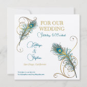 Sparen de Datum Blauwgroen Weddenschap van de Vred Save The Date (Achterkant)