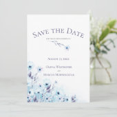 Sparen de Datum Bleke Blauwe Anemone Garden Kaart (Staand voorkant)