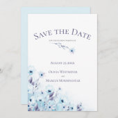 Sparen de Datum Bleke Blauwe Anemone Garden Kaart (Voorkant / Achterkant)