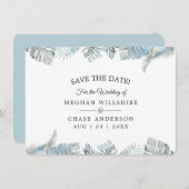 Sparen de Datum Bleke Dusty Blauwe Tropische Water (Voorkant / Achterkant)