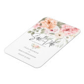 Sparen de Datum Bleke Roze Peonies van de Katoen Magneet (Linkerzijde)