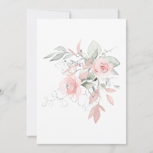 Sparen de Datum Bleke Roze Rozen van het Katoen Kaart (Achterkant)