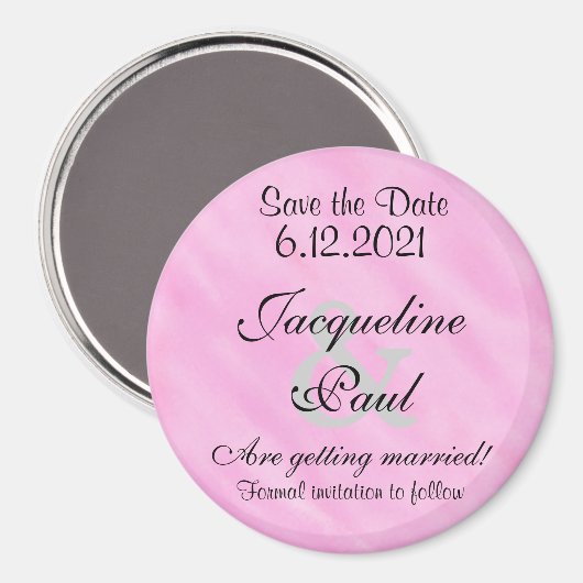 Sparen de Datum Blush Witte Waterverf van de Roze  Magneet (Voorkant / Achterkant)