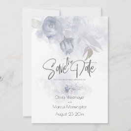 Sparen de Datum Bohemian Dusty Blue Floral Kaart